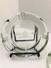 Hilton Hotels Around The World Clear Glass  Ashtrays (2) Logo Ad Seal