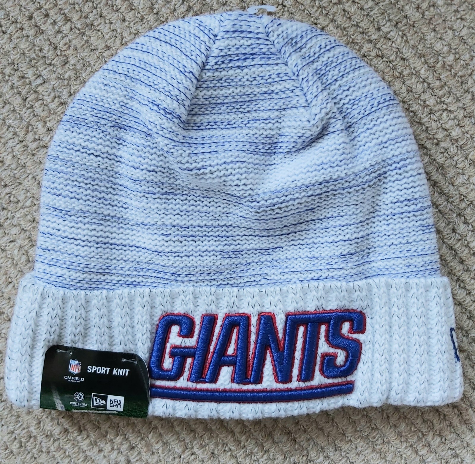 NY GIANTS New Era NFL American Football  BEANIE Hat New York USA Blue White Grey