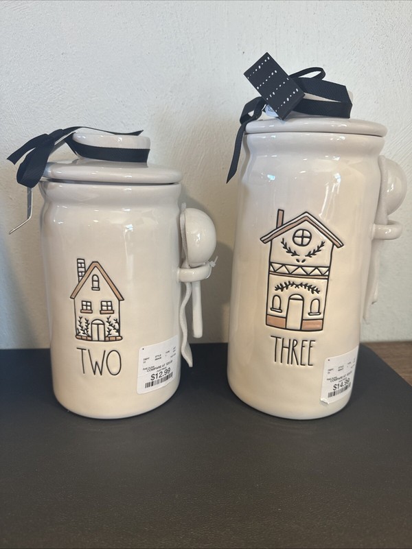 NEW Rae Dunn Gingerbread Canisters - Set of 2 New with tags