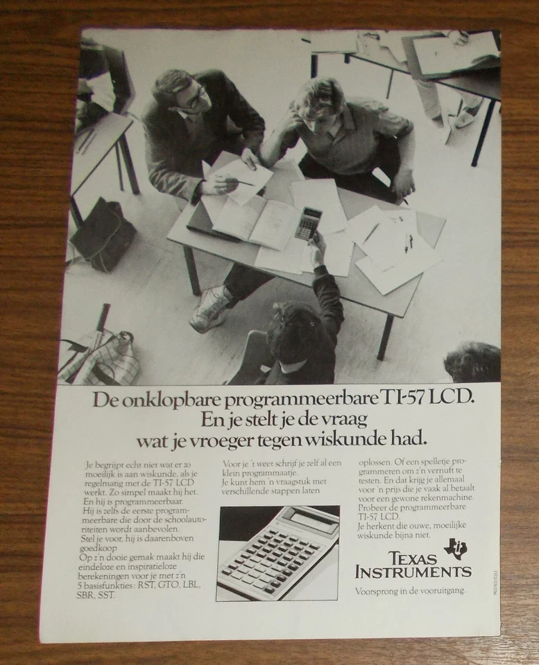 Seltene Werbung TEXAS INSTRUMENTS TI-57 LCD Taschenrechner 1983 - Bild 1 von 1