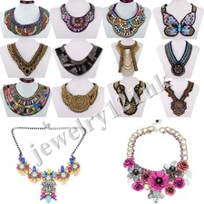 Fashion Women Jewelry Pendant Crystal Choker Statement Necklace Chunky Collar