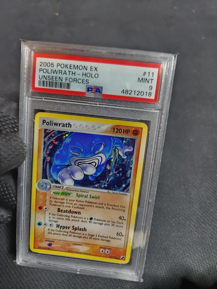 2005 Pokemon EX Unseen Forces Poliwrath #11 Holo Graded Slab PSA 9 MINT Pokémon  - Image 4 of 4