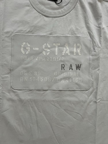G-Star Raw Mens Applique Multi Technique T-Shirt $55 Oyster Size S - Picture 5 of 5