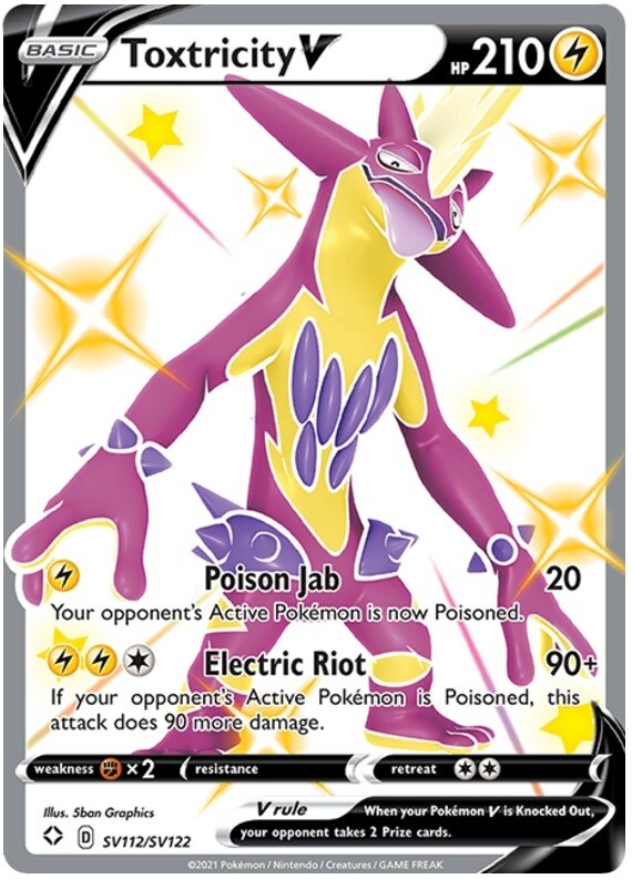 Pokemon Toxtricity V - SV112/SV122 - Shiny Holo Rare NM-Mint Shining Fates