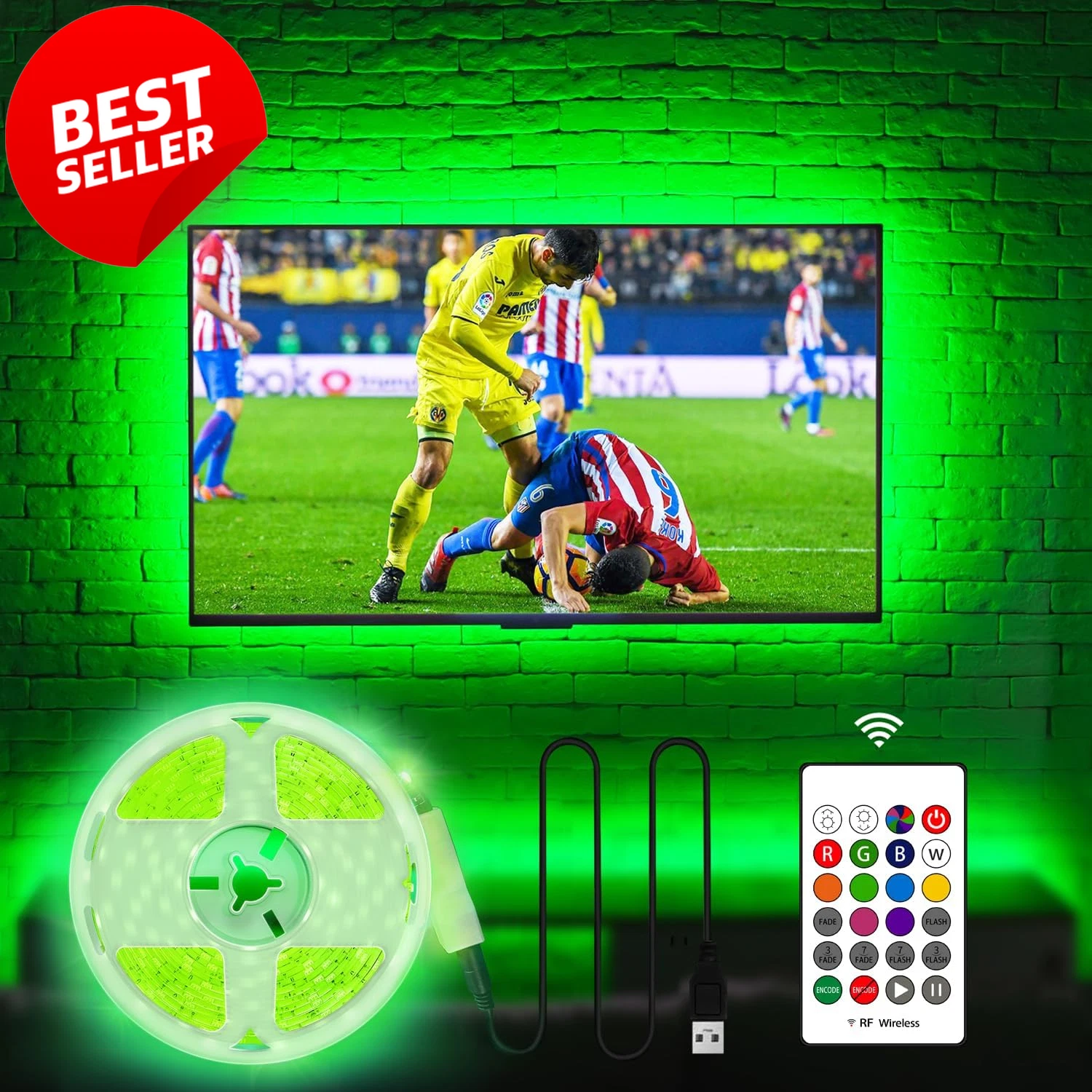 LED TV Backlight 70-82 Inch 18Ft USB RGB Color Changing Gaming Room Decor US