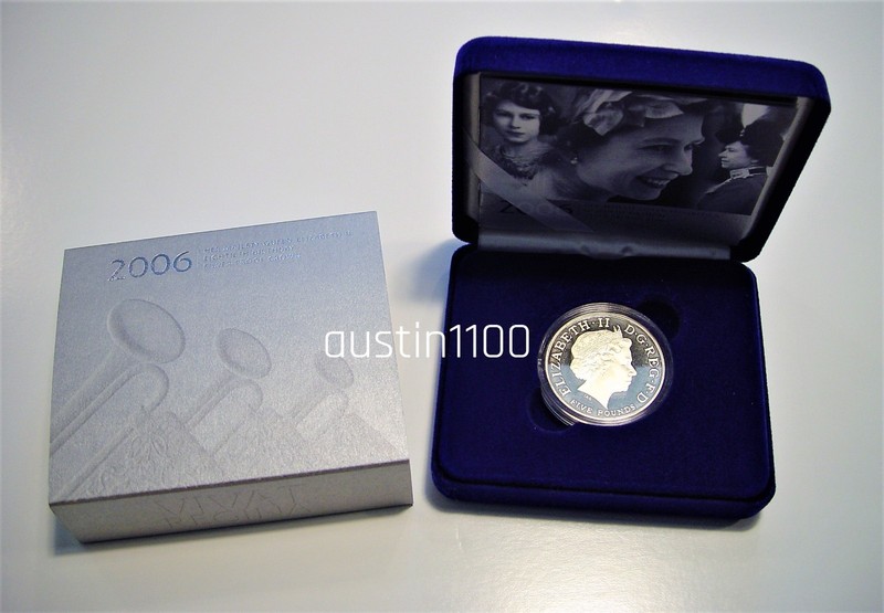 Superb 2006 QEII 80th Birthday .925 Solid Silver Proof 5 Pounds Coin Mint