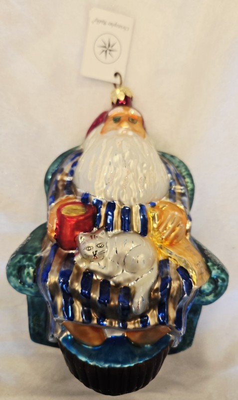 Christopher Radko The Morning After 98-174-0 Santa Glass Ornament  With Tag HUGE