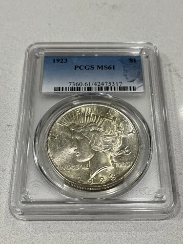 1923 Peace Silver $1 Dollar PCGS MS 61