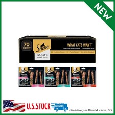 Sheba Meaty Tender Sticks Soft Cat Treats Chicken, Tuna, and Salmon Flavor, 0.14