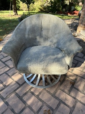  Vtg Woodard Patio Aluminum Chair Herbert Saiger  Tulip MCM  pick up only 
