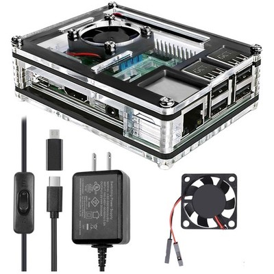 Raspberry Pi 3 Case with Cooling Fan & Heat-Sinks