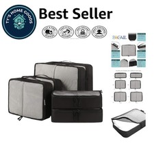 6 Piece Packing Cubes Set for Organized Travel - Lightweight and Durable Design