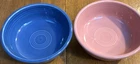 Fiesta HLC USA Solid Blue & Pink Round Glossy Ceramic Bowls Set of 2