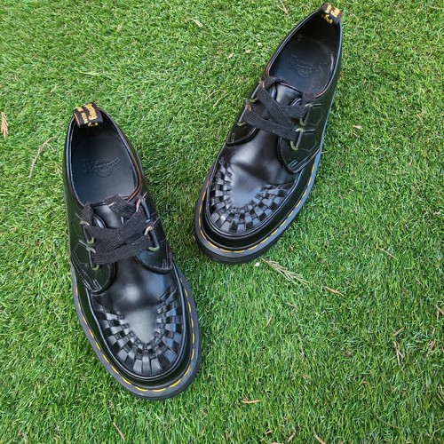 SELTENE Dr Martens schwarze Sidney Leder Plateau Schuhe Größe UK 5 - Bild 8 von 16