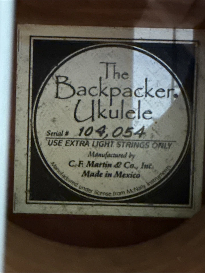 Martin Backpacker Soprano Ukelele with Gig Bag And Peghead Geared Tuners - Image 2 of 4