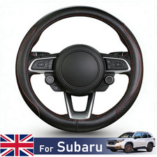 Heavy Duty Cowhide Steering Wheel Cover 14.5-15'' for Subaru Car SUV Accessories