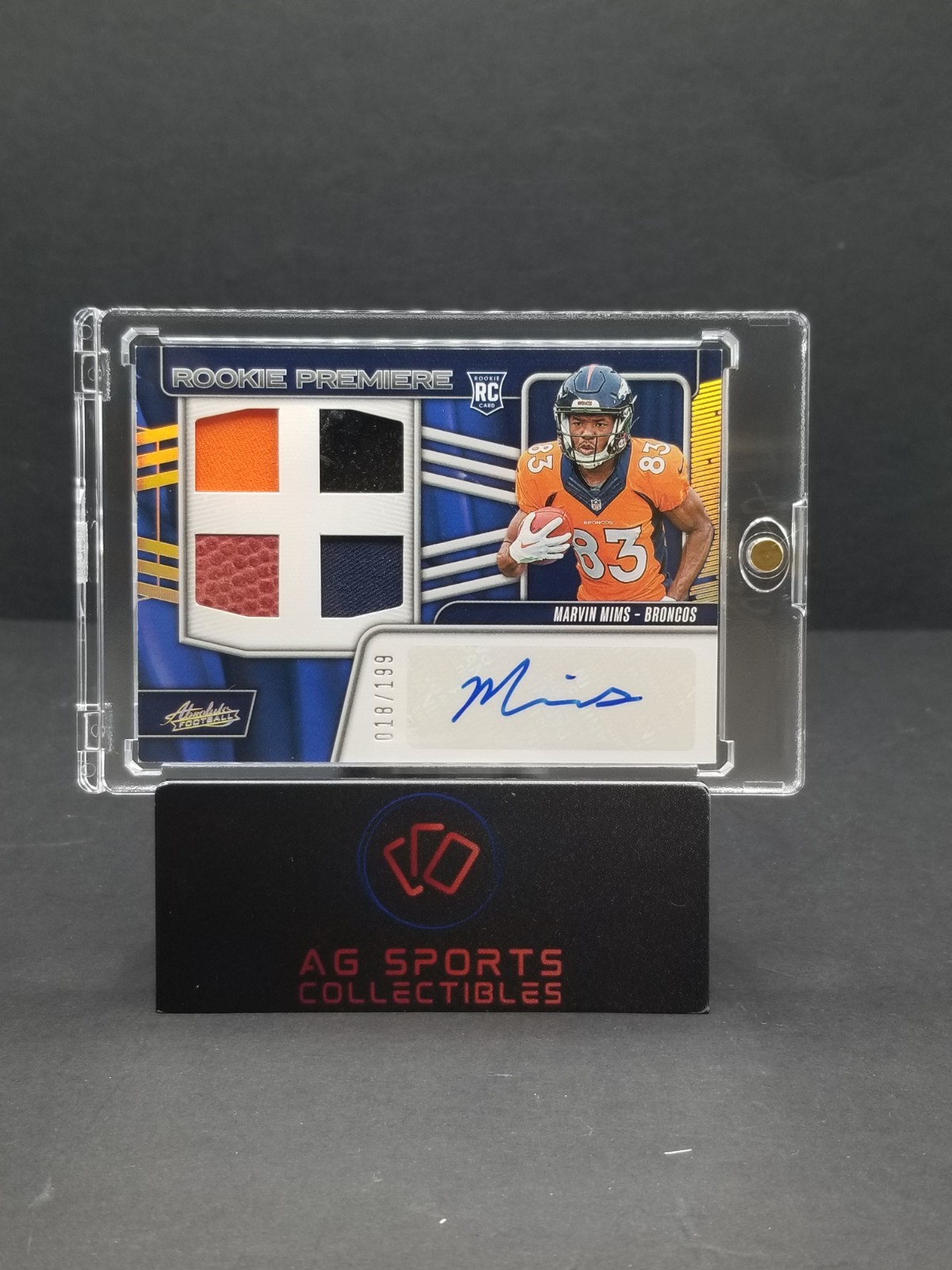 Marvin Mims Panini Absolute Rookie Premiere Materials Autographs #RPMAMMI NFL