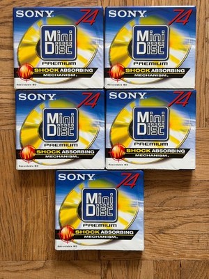 5 Stück Minidisc Premium Mini Disc SONY MD 74 - NEU!