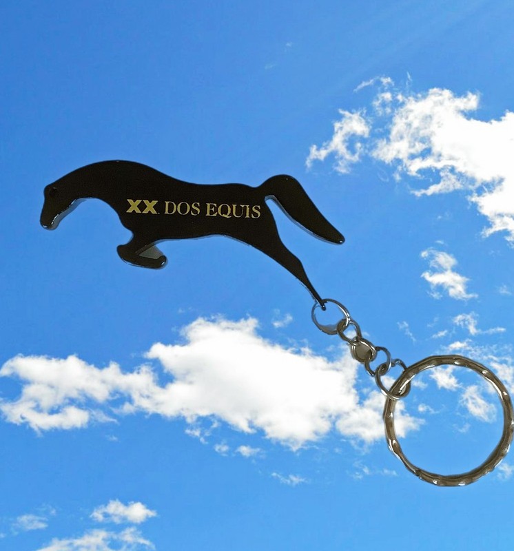 XX Dos Equis Cerveza black horse key ring bottle opener