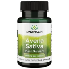 Swanson Full Spectrum Avena Sativa (Green Oat Grass) Capsules, 400 mg, 60 Count