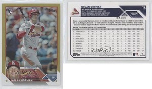 2023 Topps Series 1 Gold Foil Nolan Gorman #16 Rookie RC