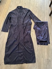 Vintage Mens Navy Satin Dressing Gown/Robe  Pant Size XL Windfield Cote Nuit