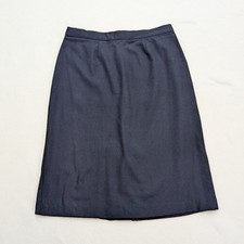 Vintage Women's Skirt Size L Navy Blue Wool Midi
