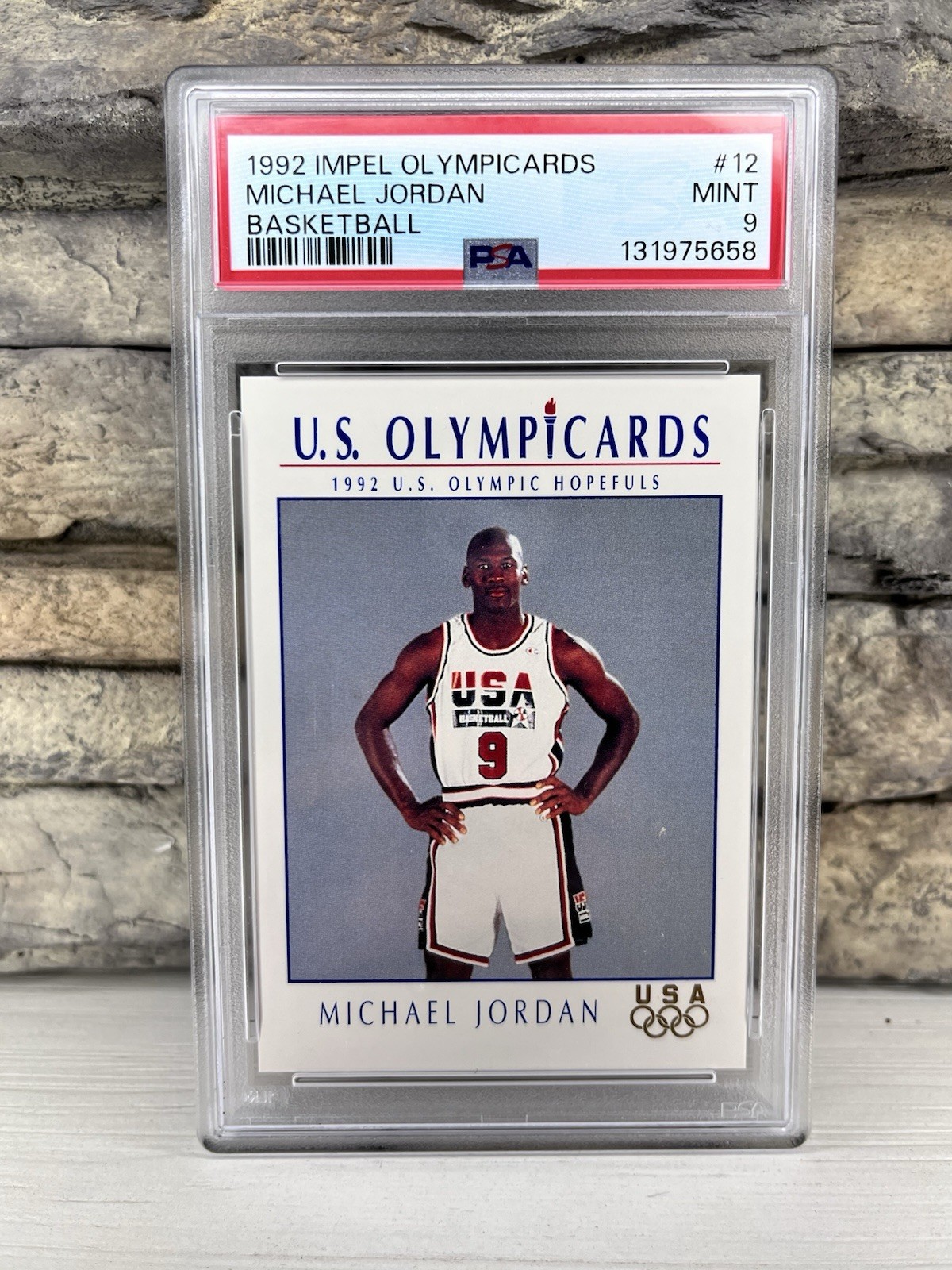 1992 IMPEL OLYMPICARDS BASKETBALL #12 MICHAEL JORDAN PSA 9