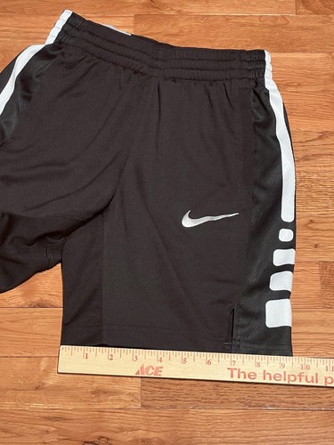 Nike Dri-fit Elite Youth Shorts Pockets Drawstring Swoosh Black White Small - Picture 10 of 10