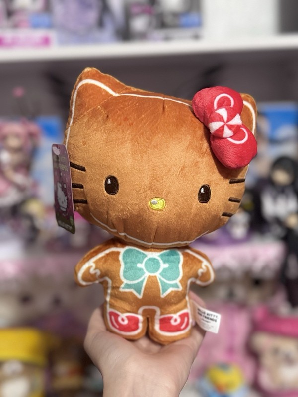 Sanrio Hello Kitty Gingerbread Plush Stuffed Animal w/ Hang Tag, 8 in