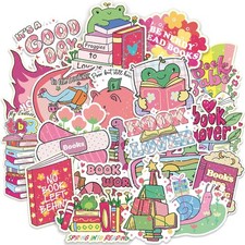 Pink Bookish Sticker for Kindle, 103 PCS Holographic Stickers Pack