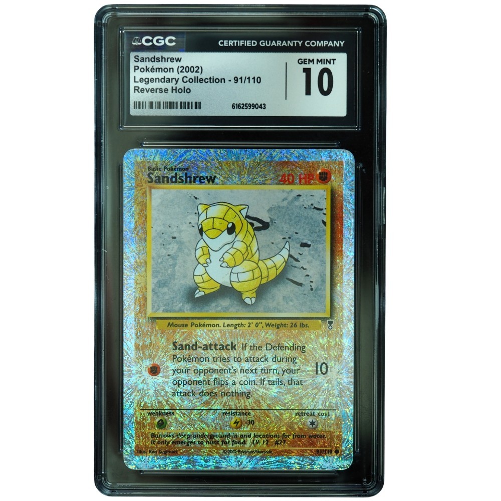 Sandshrew #91/110 Legendary Collection Reverse Holo CGC 10 Pokemon Card*TEW