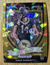 Sage Surratt | 2021 Panini Prizm Draft Picks Crusade #177 Gold Ice Prizm RC