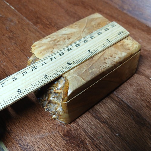 Vintage MCM Live Edge Burl Wood Trinket Box W Two Compartments - Picture 10 of 12