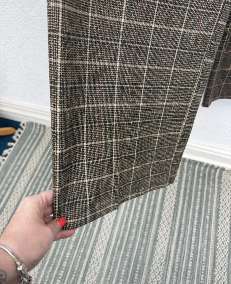 Próximo Pantalón Talla 14 Mujer Mezcla Lana Bolsillos Pierna Ancha Cuadros Inteligente Oficina Nuevo con Etiquetas Foto 3 de 4