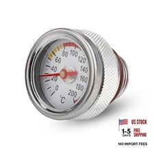 M20x1.5 Oil Temp Temperature Gauge Filler Caps for Motorcycle 0-200  Silver