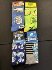 Odd Sox Socks, Unisex, Funyuns, Office, Smurfs, Lot Novelty Crazy Size 6-13