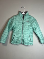 The North Face Kids Reversible Insulated Jacket Mint Green Full Zip Size 7/8