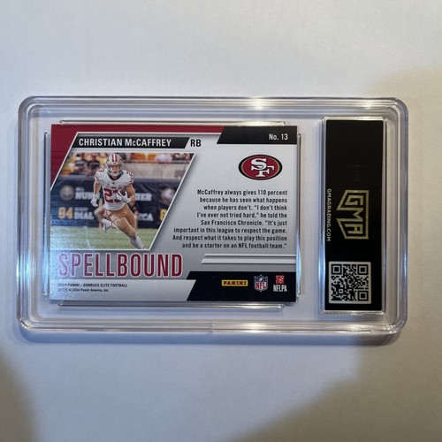 2024 Panini  Elite - Spellbound Christian McCaffrey #15 Green Graded GMA 10  - Picture 3 of 3