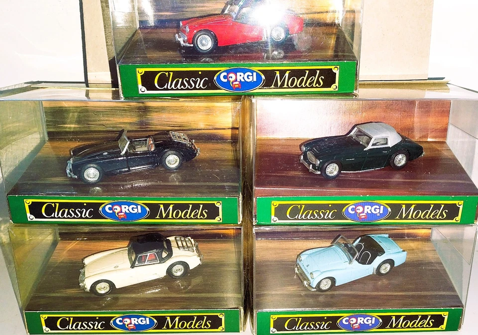 5 x Corgi Classic Sports Cars New Boxed MGA Austin Healey TR3 Triumph GB 1989 - Image 2 of 4