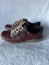 remonte Tex Women's Size UK6 Red Leather Zip And + Lace Up Shoes