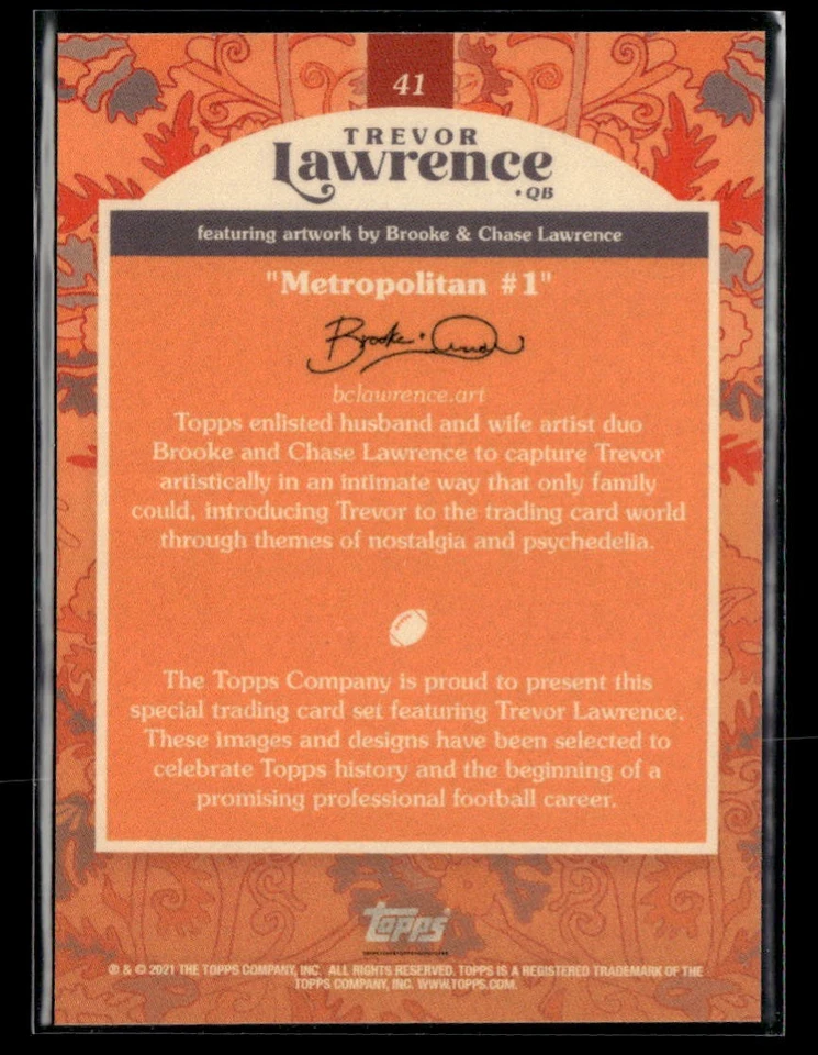 2021 Topps x Trevor Lawrence #41 Trevor Lawrence Card - Image 2 of 2