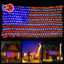 American Flag String Lights, Waterproof Led Flag Net Light, with 420 Super Brigh