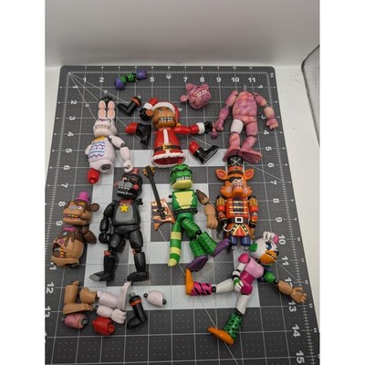 8 FNAF Five Nights at Freddys Action Figure Lot Parts Repair Monty Foxy Bonnie