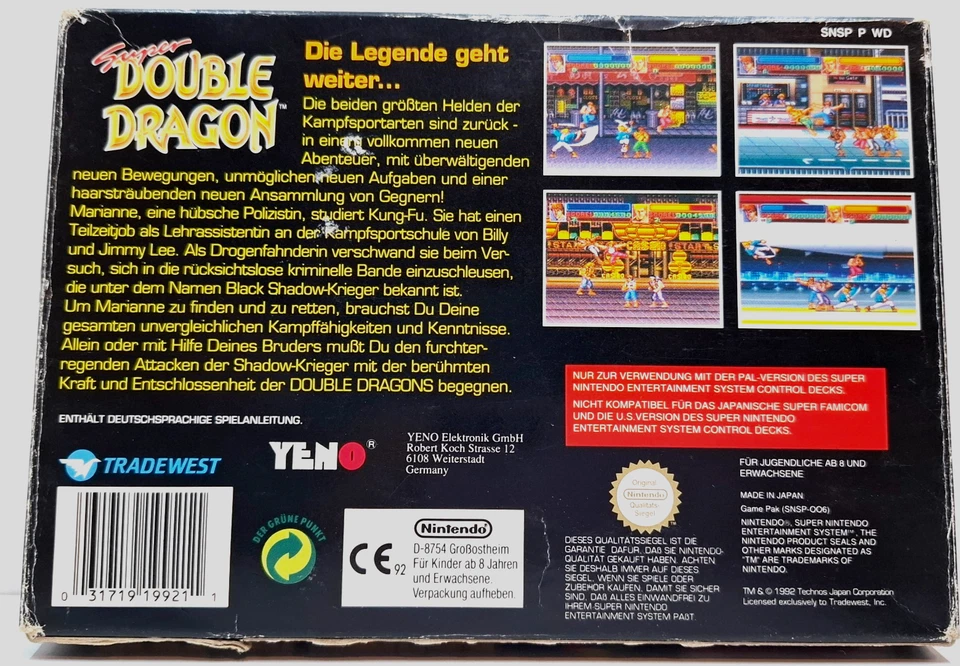 Super Double Dragon / Super Nintendo SNES / PAL Version / 1992 / OVP / CIB - Bild 2 von 4