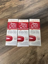 Sally Hansen Salon Insta Gel Nail Strips - Color Red My Lips - Lot Of 3