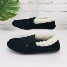 OluKai Ku'una Shearling Slipper Womens 7 Black Suede Leather Convertible Loafers