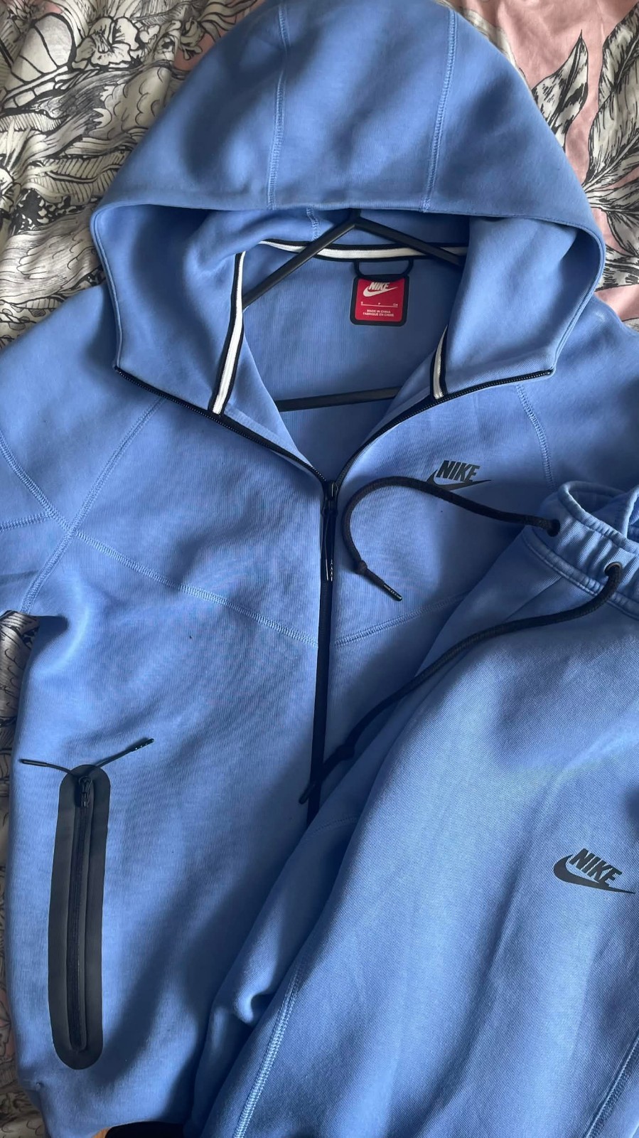 Nike Tech Fleece Tracksuit “Light  Blue” Mens S Full Set *USED CONDITION*RRP£190