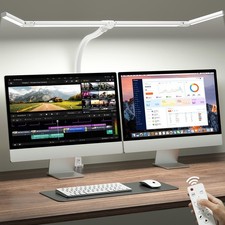 42" LED Desk Lamp with Clamp, Architect Desk Light with Remote, Adjustable 4-...