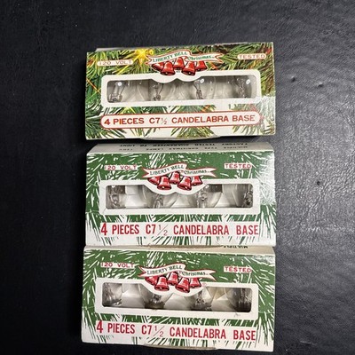 VINTAGE JINGLE BELL 120V REPLACEMENT BULBS CHRISTMAS White 2''~12